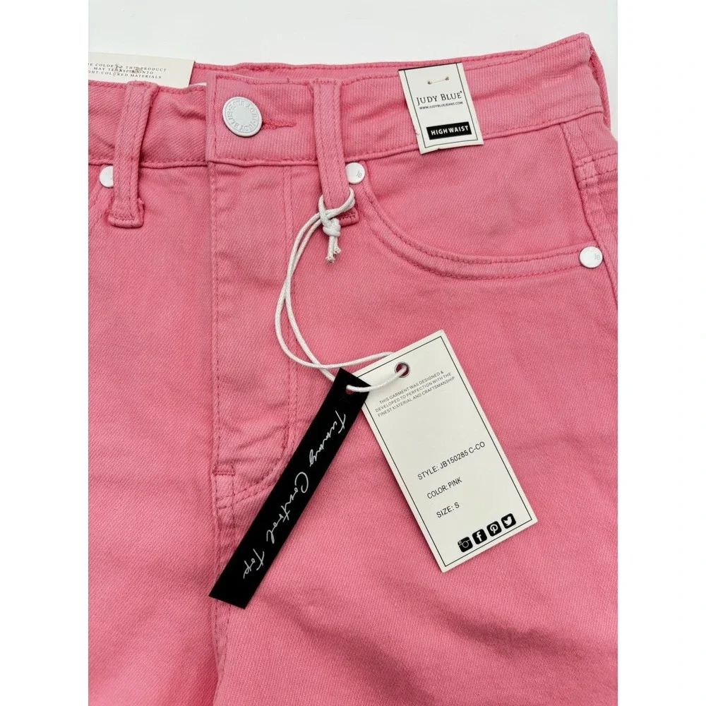 Judy Blue Shorts Womens S Pink High Waist Garment Dyed Stretch Denim NWT‎
